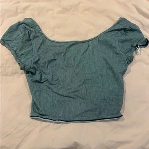 Open back, striped crop top